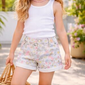 Levi’s Kids Floral Print Shorts Cotton Blend | Daisy Pastel Summer Casual